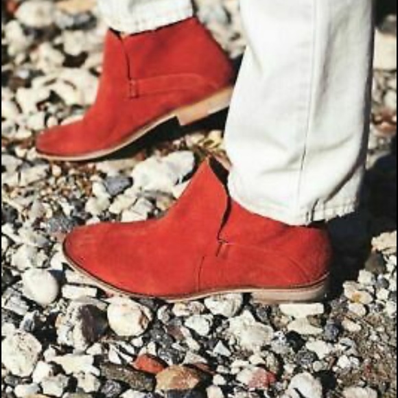 Free People Shoes - FREE PEOPLE summit  red suede ankle boot size 6